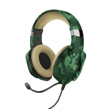 Слушалки Trust GXT 323C Carus, микрофон, 20 Hz - 20000 Hz, 120 cm кабел, 3.5mm jack, камуфлаж | JAR Computers TRUST GXT 323C Carus Gaming Headset Jungle Camo