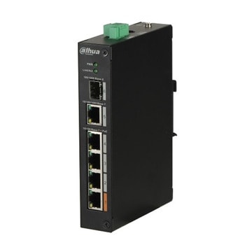 Суич Dahua PFS3106-4ET-60-V2, 1000Mbps, 6 порта, 4x 10/100/1000 POE, 1x SFP 100/1000, 1x 10/100/1000 Mbps | JAR Computers Dahua PFS3106-4ET-60-V2