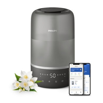 Овлажнител за въздух Philips HU1510/03, 3 l резервоар, подходящ за помещения с площ до 41m², 3 скорости, таймер, сив | JAR Computers Philips HU1510/03