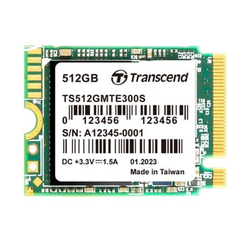 Памет SSD 512GB Transcend MTE300S, NVMe, M.2 (2230), скорост на четене до 2000MB/s, скорост на запис до 1100MB/s | JAR Computers SSD Transcend 512GB MTE300S TS512GMTE300S