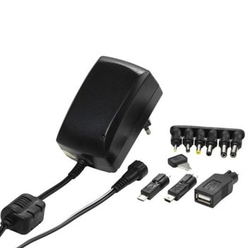 Адаптер Vivanco 35986, от контакт към 6 Non-USB конектора, 3x USB конектора: USB A/Mini USB/Micro USB, 3-12V, универсален, черен image