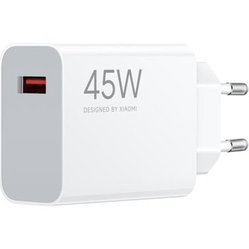 Зарядно устройство Xiaomi Turbo Charging Power Adapter, от контакт към 1x USB-A(ж), 9V/3A, бяло, 45W | JAR Computers Xiaomi 45W Turbo Charging Power Adapter (Type-A)