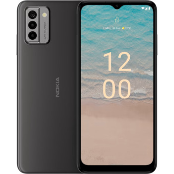Смартфон Nokia G22(Meteor Grey), поддържа 2 SIM карти, 6.52" (16.56 cm) 90Hz IPS дисплей, осемядрен Unisoc T606, 4GB RAM, 128GB Flash памет (+microSD слот), 50.0 + 2.0 + 2.0 MPix камера, Android, 196g | JAR Computers Nokia G22 4/128GB 101S0609H069