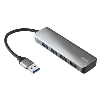 USB Хъб Trust Halyx 23327, 4 порта, 4x USB 3.1, сребрист image