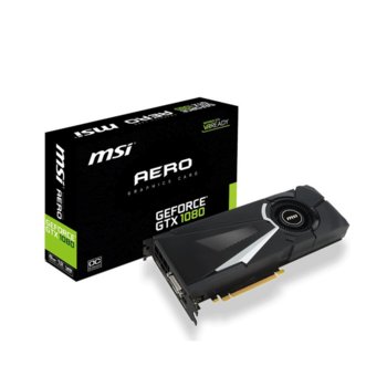 Видео карта GF GTX 1080, 8GB, MSI GF GTX 1080 AERO OC, PCI-E 3.0, GDDR5X, 256 bit, DisplayPort, HDMI, DVI | JAR Computers MSI GF GTX 1080 AERO OC