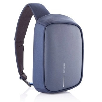 Раница за таблет XD Design Bobby Sling (P705.785), до 9.7" (24.6 cm), за през рамо, скрити ципове и джобове, USB порт за зареждане, водоотблъскващ материал, синя | JAR Computers XD Design Bobby Sling морскосиня