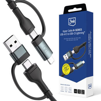 3mk Hyper N-Series USB-A/C to USB-C/Lightning