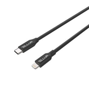 Кабел Tellur TLL155333, от USB C(м) към Lightning(м), 1m, черен image