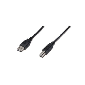 Кабел ASSMANN AK-300105-050-S, USB A(м) към USB B(м), 5м, черен | JAR Computers ASSMANN USB A(м) към USB B(м) 5м AK-300105-050-S