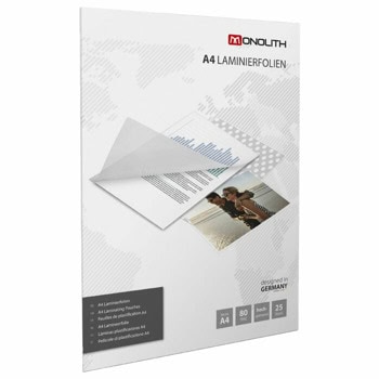 Фолио за ламиниране Monolith, A4, 80 микрона, 25 броя | JAR Computers Monolith A4 80µm оп25