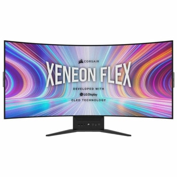 Монитор Corsair XENEON FLEX, 45" (114.3 cm) Bendable OLED панел, 240Hz, WQHD, 0.03ms, 15 000 000:1, 1000 cd/m2, DisplayPort, USB, USB-C | JAR Computers Corsair XENEON FLEX 45WQHD240 OLED CM-9030001-PE
