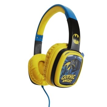 Слушалки Flip n Switch Batman, детски, допълнителен дизайн със сменяеми картинки, синьо-жълти | JAR Computers Flip n Switch Batman 8707