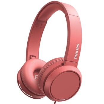 Слушалки Philips TAH4105RD/00, микрофон, 32mm драйвери, червени | JAR Computers Philips TAH4105RD/00