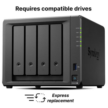 Мрежови диск (NAS) Synology DS425+, четириядрен Gemini Lake Refresh Intel Celeron J4125 2.0/2.7 GHz, без твърд диск, 1x 2.5GbE RJ-45, 1x 1GbE RJ-45, 2x USB 3.2 Gen 1 | JAR Computers Synology DS425+
