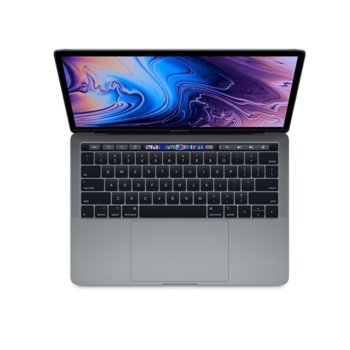 Лаптоп Apple MacBook Pro 13" (MR9R2ZE/A)(сив), четириядрен Coffee Lake Core i5-8259U 2.3/3.8GHz, 13.3" (33.78 cm) IPS TrueTone Display, 8GB DDR4, 512GB SSD, 4xUSB-C(Thunderbolt 3), macOS High Sierra, 1.37 kg | JAR Computers Apple MacBook Pro 13 MR9R2ZE/A