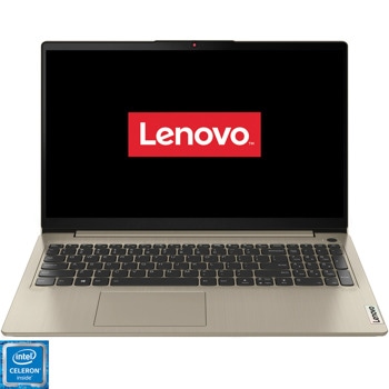 Лаптоп Lenovo IdeaPad 3 15ITL6 (82H800W9RM)(златист), двуядрен Tiger Lake Intel Celeron 6305 1.80 GHz, 15.6" (39.62 cm) Full HD Anti-Glare Display, (HDMI), 4GB DDR4, 256GB SSD, 1x USB-C, No OS, 1.65 kg image