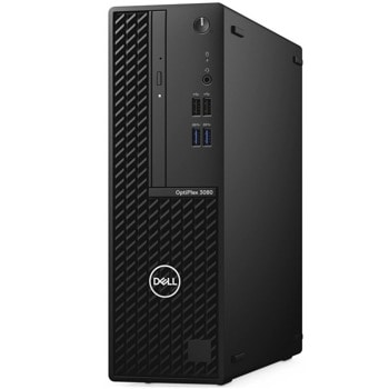 Настолен компютър Dell OptiPlex 3080 SFF (DTO3080SFFI3101058G256G_UBU-14), четириядрен Comet Lake Intel Core i3-10105 3.7/4.4 GHz, 8GB DDR4, 256GB SSD, 4x USB 3.2 Gen 1, клавиатура и мишка, Linux | JAR Computers Dell OptiPlex 3080 SFF