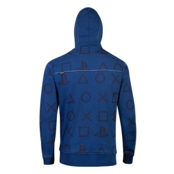 Bioworld PS AOP Icons mens hoodie M blue