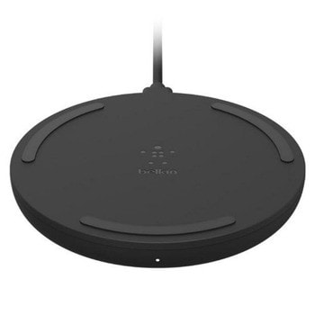 Безжично зарядно Belkin Boost Charge WIA001btBK, от USB Micro(ж) към безжично зареждане, 10W, черно, Qi | JAR Computers Belkin Boost Charge WIA001btBK