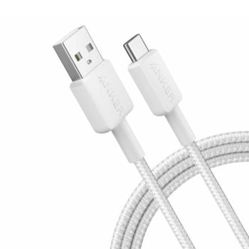Кабел Anker A81H5G21, от USB A(м) към USB C(м), 0.9m, 15W, бял | JAR Computers Anker 322 A81H5G21