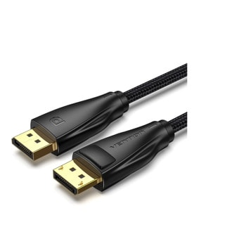 Кабел Vention HCCBH, от DisplayPort(м) към DisplayPort(м), 2m, черен | JAR Computers кабел vention DP 1.4 м to DP 1.4 м 2m HCCBG
