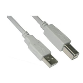 Кабел VCom CU201, USB A(м) към USB B(м), 1.8m, бял | JAR Computers VCom USB A(м) към USB B(м) 1.8m CU201-1.8m