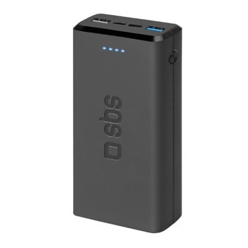 Външна батерия/power bank/ SBS TTBB20000FASTK, 20000mAh, черна, 2x USB-A, 1x USB-C, 1x Micro USB-B | JAR Computers Външна батерия power bank SBS TTBB20000FASTK