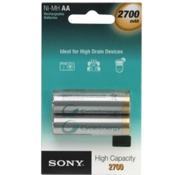 Акумулаторни Батерии Sony NHAAB2F, AA, 1.2V, 2700mAh, 2бр. | JAR Computers Sony NHAAB2F Rechargeable 2*2700