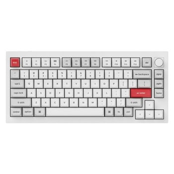 Клавиатура Keychron Q1 Pro QMK/VIA Wireless, жична/безжична, механична, Keychron K Pro Banana суич, гейминг, RGB подсветка, бяла, Bluetooth, USB | JAR Computers Keychron Q1P-P4