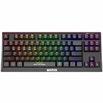 Клавиатура Marvo KG953W, безжична, гейминг, механична, Anti-Ghosting, RGB подсветка, черна, Bluetooth image
