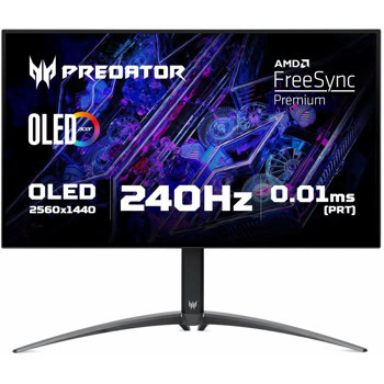 Монитор Acer Predator X27Ubmiipruzx (UM.HXXEE.001), 27" (68.58cm) OLED панел, 240Hz, WQHD, 0.03ms, 1 500 000:1, 450cd/m2, DisplayPort, HDMI, USB-C | JAR Computers Acer Predator X27Ubmiipruzx UM.HXXEE.001