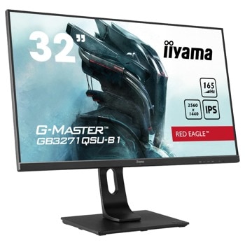 Монитор Iiyama G-MASTER GB3271QSU-B1, 31.5" (80.01 cm) IPS панел, 165Hz, WQHD, 1ms, 80M:1, 400 cd/m2, DisplayPort, HDMI, USB Hub | JAR Computers Iiyama GB3271QSU-B1