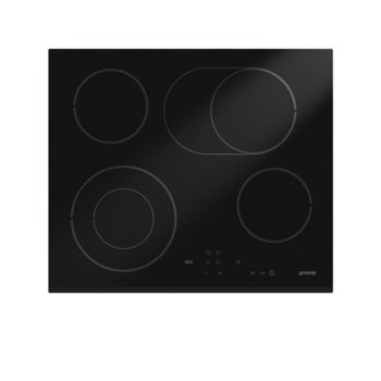 Стъклокерамичен плот за вграждане Gorenje ECT 620 CSC, 7000 W, 4 нагревателни зони, индикатор за остатъчна топлина, таймер, сензорно управление, черен | JAR Computers GORENJE ECT 620 CSC