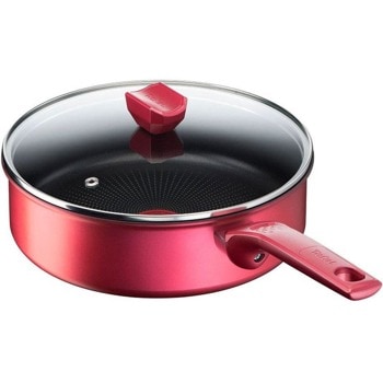 Тиган Tefal G2733272, алуминий, незалепращо покритие, диаметър 24 см, капак, червен | JAR Computers Tefal G2733272