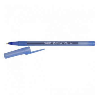 Химикалка BIC Round Stic, син цвят на писане, 1.0 mm, синя, цената е за 1бр. (продава се в опаковка от 60 бр.) | JAR Computers BIC Round Stic Blue