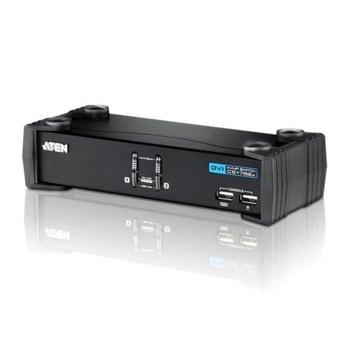 KVM суич Aten CS1762A-AT, 2x USB Type A (ж), 1x DVI-I (ж), 2x 3.5mm Audio Jack (ж) към 2x USB Type B (м), 2x DVI-I, 2x 3.5mm Audio Jack | JAR Computers ATEN CS1762A-AT, 2-портов, USB, DVI, Audio