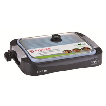 Скара Singer VITA GRILL CERAMIC VGCL-3730, керамична плоча, 5 степени на готвене, 2000W | JAR Computers Singer VITA GRILL VGCL-3730