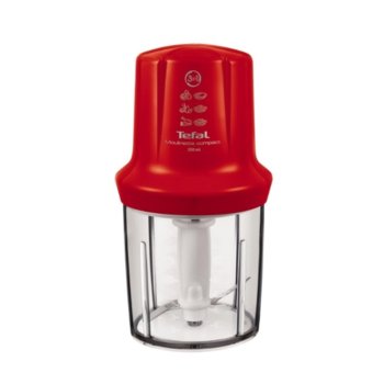 Чопър Tefal MOULINETTE COMPACT MB300538, 1 скорост, 250 мл. купа, възможност за миене в съдомиялна машина, 270W, червен | JAR Computers Tefal MB300538