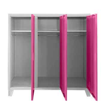 Метален шкаф Carmen CR-1605-3 JZ сив/розов