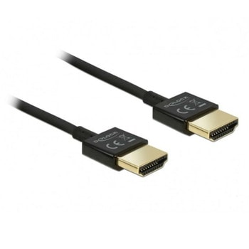 Кабел DeLock 84786, от HDMI(м) към HDMI(м), 0.5m, черен | JAR Computers Кабел DeLock HDMI към HDMI 84786