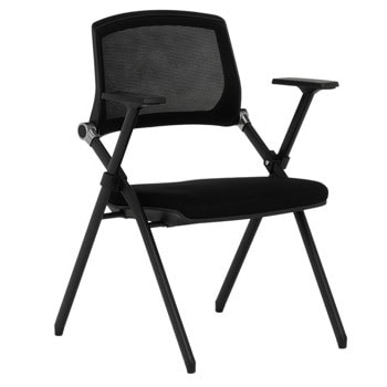 Посетителски стол Carmen 1706, до 150кг, дамаска, сгъваем, черен | JAR Computers Carmen 1706 - черен