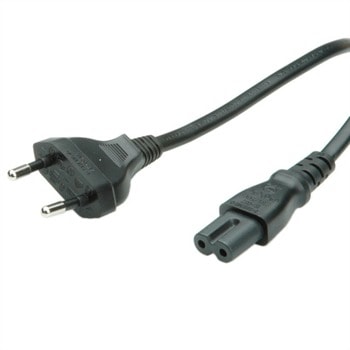 Roline Value 19.99.2089, от Shuko(м) към IEC C8(ж), 1m, черен | JAR Computers Roline Value 19.99.2089