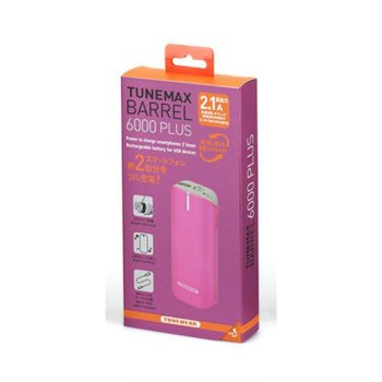 Външна батерия/power bank/ Tunewear Tunemax Barrel Plus 6000 mAh, розова | JAR Computers Tunewear Tunemax Barrel Plus 6000 mAh 18223