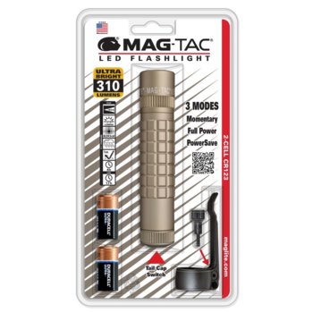 Фенер MAGTAC SG2LRH6L, 2 батерии CR123, 310 lm, водоустойчивост, бежав | JAR Computers Фенер MAGTAC SG2LRH6L