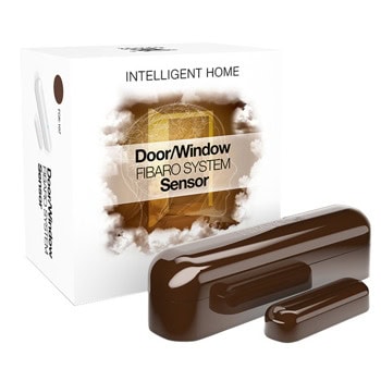 Датчик за врата/прозорец Fibaro Door/Window Sensor, външен/вътрешен обхват 50/30м, Z-Wave радио протокол, тъмнокафяв | JAR Computers Fibaro Door/Window Sensor Brown