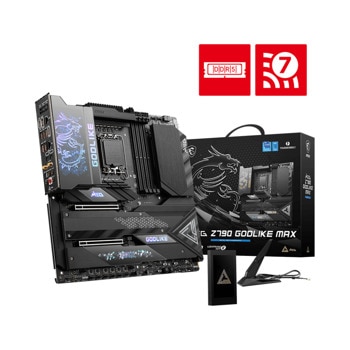 Дънна платка MSI MEG Z790 GODLIKE MAX, Z790, LGA1700, DDR5, PCI-E 4.0 (Thunderbolt), 7x M.2, 6x SATA 6Gb/s, 2x Thunderbolt, Wi-Fi 7, Bluetooth 5.4, 2.5GbE LAN, E-ATX | JAR Computers MSI MEG Z790 GODLIKE MAX