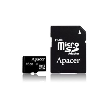 Apacer 16GB Micro SDHC Class 4 SD adapter