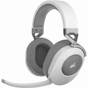 Слушалки Corsair HS65 Wireless, безжични, Bluetooth, USB, микрофон, гейминг, 50mm драйвери, Dolby Audio 7.1, бели | JAR Computers Corsair HS65 Wireless White CA-9011286-EU2