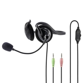 Слушалки Hama NHS-P100 139920, микрофон, 3.5mm line in/mic jack, черни | JAR Computers Hama NHS-P100 139920