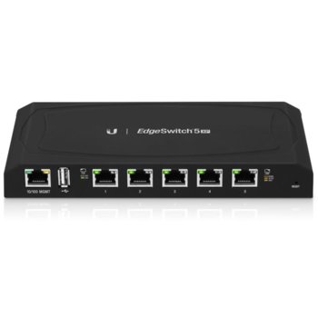 Суич EdgeSwitch 5XP ES-5XP, 1000 Mbps, 5 порта, 5x RJ-45 10/100/1000 Mbps, PoE | JAR Computers Ubiquiti EdgeSwitch 5 port 5XP ES-5XP